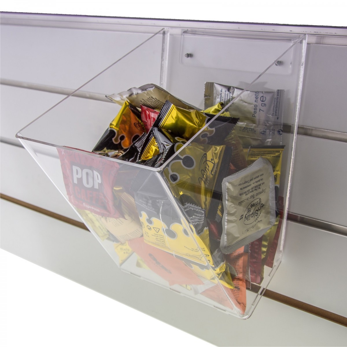 E-261 POC-A - Contenitore multiuso in plexiglass trasparente per pannelli dogati - Misure: 20 x 25 x H 26 cm