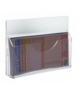E-277 EPS - Espositore schedine da parete in plexiglass trasparente a 1 tasca - Misure: 23 x 3 x H15 cm