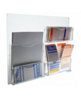 E-295 EPS - Espositore schedine da parete in plexiglass trasparente a 8 tasche