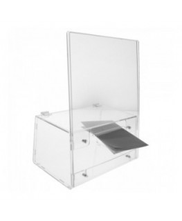 E-344 PCE - Urna da banco in plexiglass trasparente - Misure: 26x13x H 35 cm.