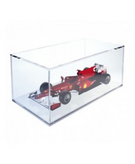 E-373 TEC - Teca espositiva in plexiglass trasparente scala 1:18 con base bianca - Misure totali: 34x18x h14 cm