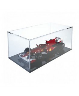 E-374 TEC - Teca espositiva in plexiglass trasparente scala 1:18 con base nera - Misure totali: 34x18x h14 cm
