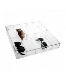 E-383 EPO - Porta occhiali in plexiglass trasparente a 10 scomparti
