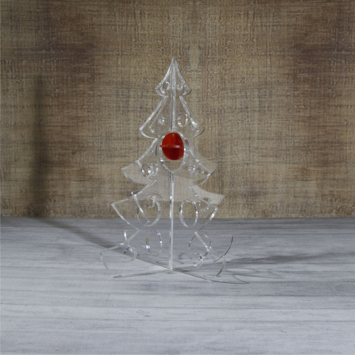 E-452 ALT - Alberello natalizio in plexiglass trasparente adatto per decorare il tuo ambiente