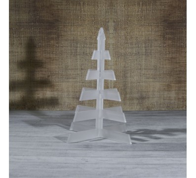 E-455 ALS - Alberello natalizio in plexiglass satinato adatto per decorare il tuo ambiente - Misura: 20x20xh26 cm