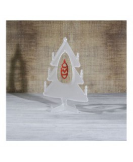 E-459 ALS - Alberello natalizio in plexiglass satinato adatto per decorare il tuo ambiente - Misura: 13x13xh16 cm