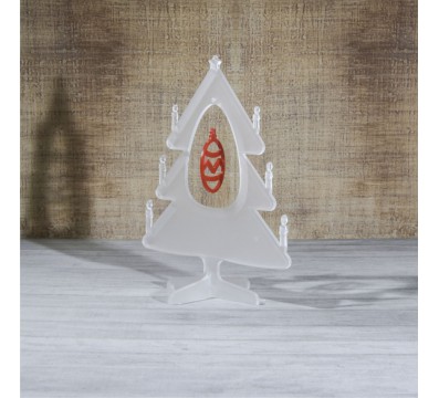 E-459 ALS - Alberello natalizio in plexiglass satinato adatto per decorare il tuo ambiente - Misura: 13x13xh16 cm