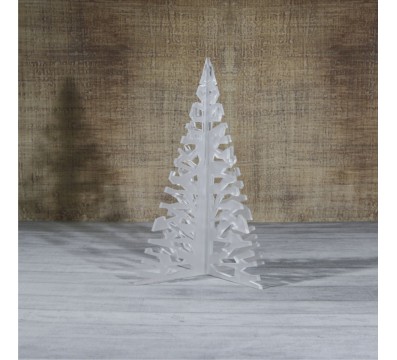 E-463 ALS - Alberello natalizio in plexiglass satinato adatto per decorare il tuo ambiente - Misura: 13x13xh16 cm