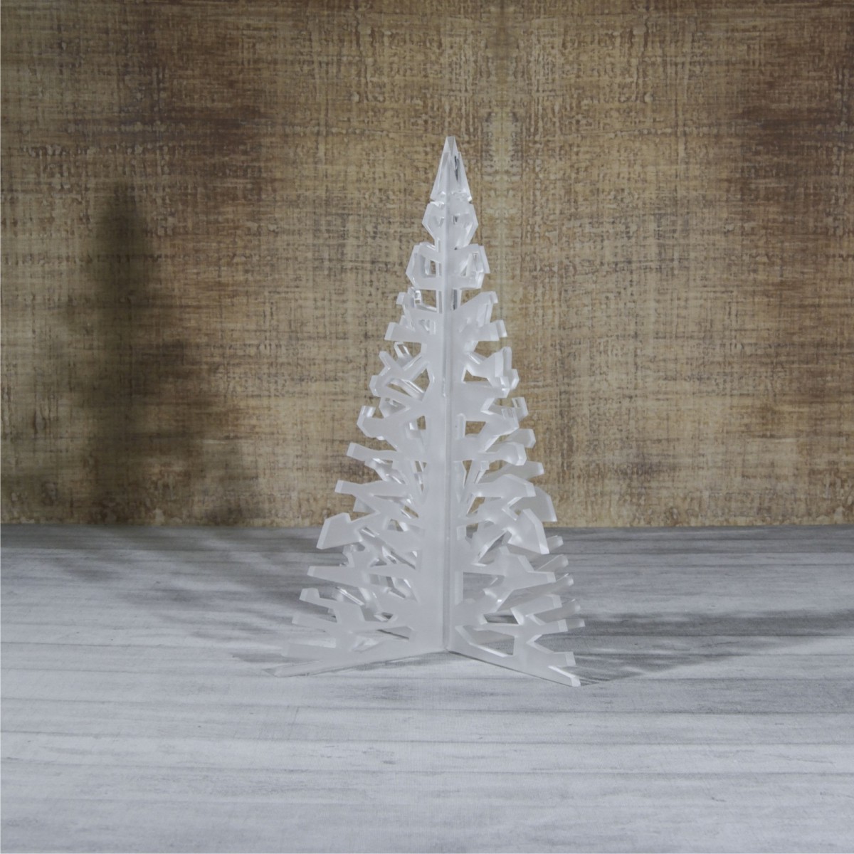 E-463 ALS - Alberello natalizio in plexiglass satinato adatto per decorare il tuo ambiente - Misura: 13x13xh16 cm