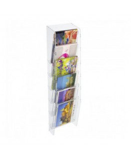 E-399 EPC-A - Espositore porta cartoline da parete in plexiglass trasparente a 6 tasche