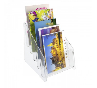E-400 EPC-A - Espositore porta cartoline da banco in plexiglass trasparente a 5 tasche