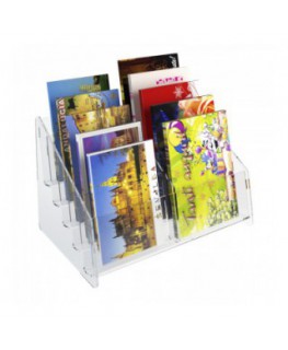 E-400 EPC-B - Espositore porta cartoline da banco in plexiglass trasparente a 10 tasche