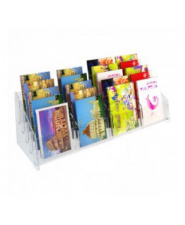 E-400 EPC-D - Espositore porta cartoline da banco in plexiglass trasparente a 20 tasche