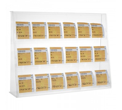 E-401 ECB-B - Espositore porta cedole giocate a 3 tasche realizzato in plexiglass trasparente
