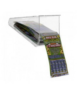 E-408 EGV-A - Espositore gratta e vinci da soffitto in plexiglass trasparente a 1 scomparto lato rivenditore