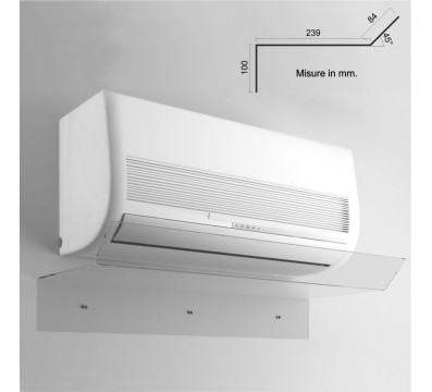 E-514 DEF-B - Deflettore per condizionatore in plexiglass trasparente - CM(LxPxH): 80x30x16