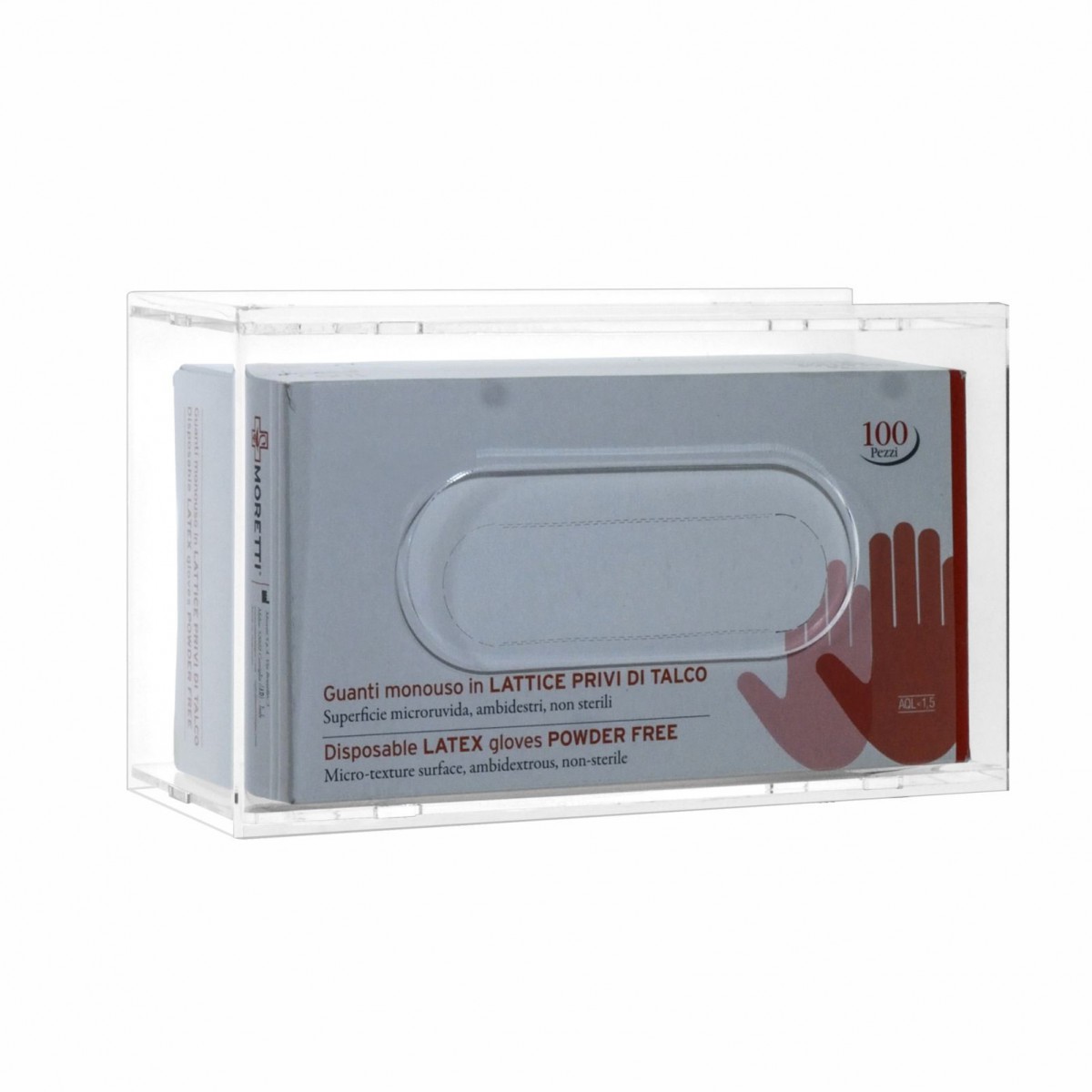 Porta guanti o dispenser per guanti capacità 1 scomparto - CM(LxPxH):  26x10x15.5