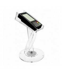 E-528 POS - Porta POS in plexiglass trasparente girevole a 1 posto - CM(LxPxH): 11x20x33