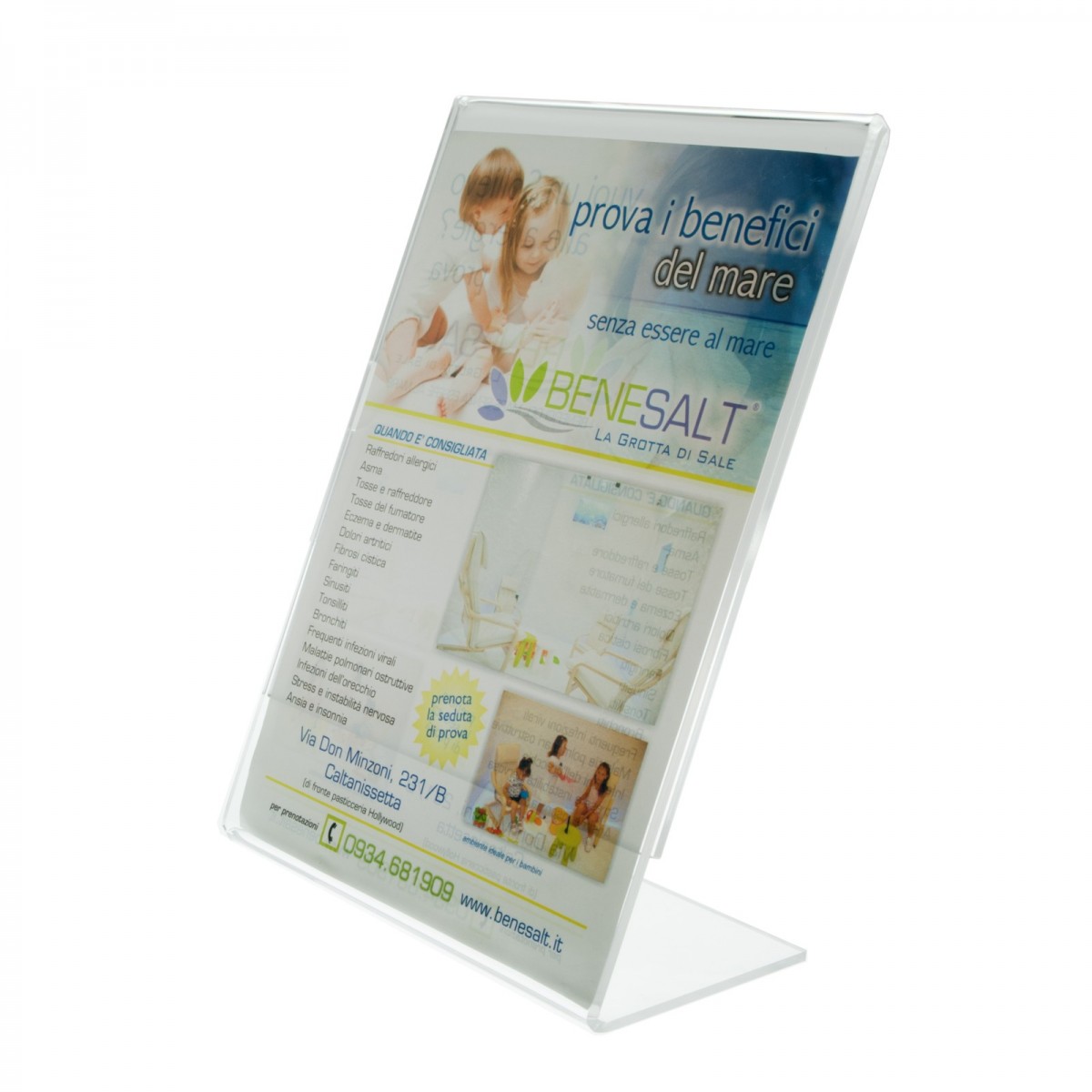 E-019 - Porta cartellini in plexiglass trasparente