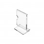 Tarjetero de plexiglás transparente