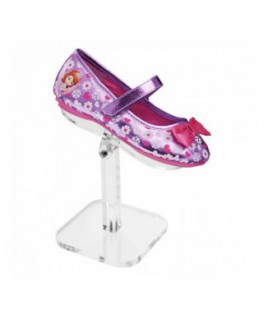 E-149 - Espositore porta scarpe in plex trasp. con piano regolabile