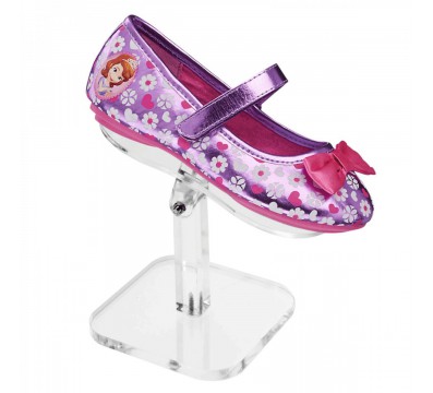 E-149 - Espositore porta scarpe in plex trasp. con piano regolabile