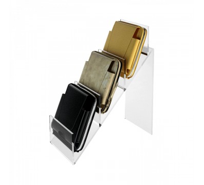E-151 - Espositore per pelletteria in plexiglass trasparente