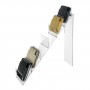 Transparante plexiglas lederwaren display