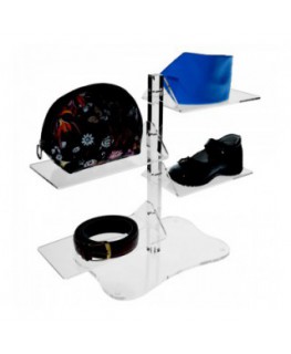 E-182 - Piantana universale in plexiglass trasparente - Altezza tra ripiani 25 cm