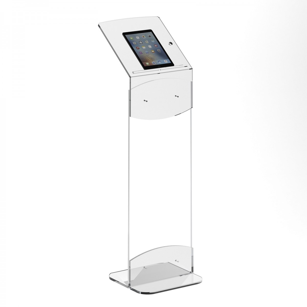 E-663 - Supporto da terra per Tablet, ipad, smartbook, netbook realizzato in plexiglass trasparente