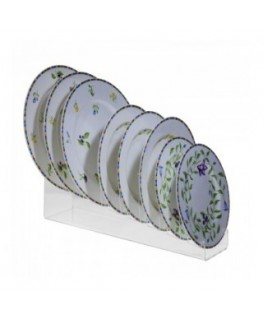E-654 PPT - Espositore per piatti in plexiglass trasparente a 8 scomparti