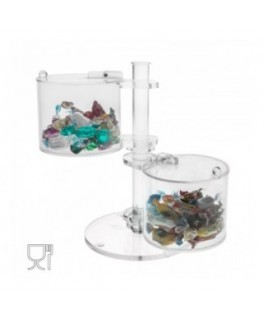 E-051 CG - Porta caramelle 2 scomparti girevoli in plexiglass trasparente