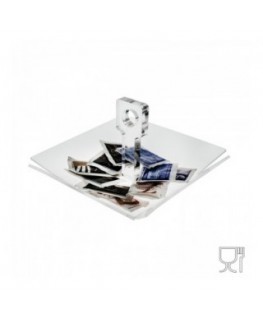 E-060 PB - Porta caramelle e bustine da tavolo in Plexiglass formato da un ripiano