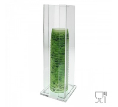 E-068 - Porta coppette in plexiglass trasparente - H45 cm
