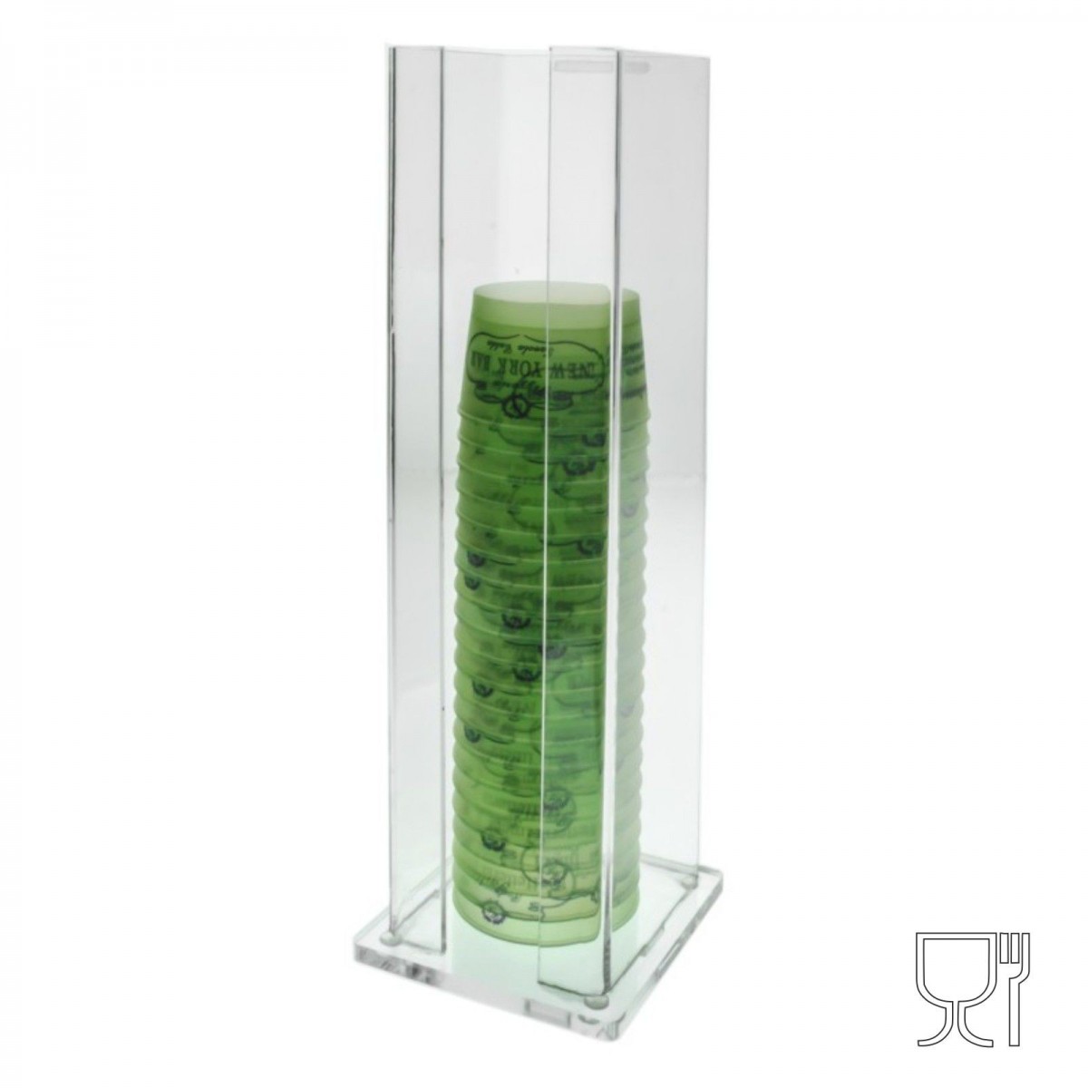 E-068 - Porta coppette in plexiglass trasparente - H45 cm