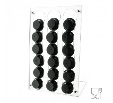 E-097 POC - Porta capsule caffè da banco in plexiglass trasparente - Capienza 18 Capsule