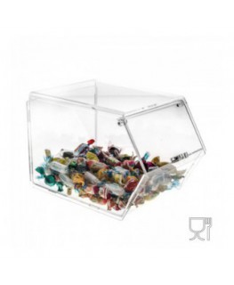 E-001 PC - Porta caramelle in plexiglass trasparente con sportello - 16 x 25 x H17