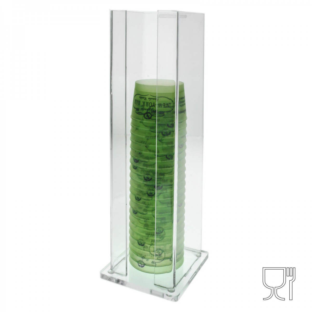 E-012 - Porta coppette in plexiglass trasparente – H36 cm