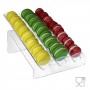 Porta macaron in plexiglass trasparente con Ripiano Inclinato