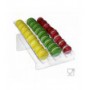 Présentoir à macarons en plexiglas transparent avec étagère inclinée