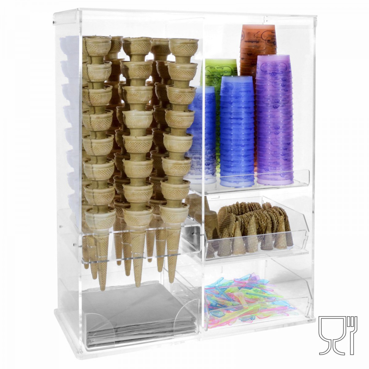 Multi-purpose Display Holder for Cups Cones & Sachets 