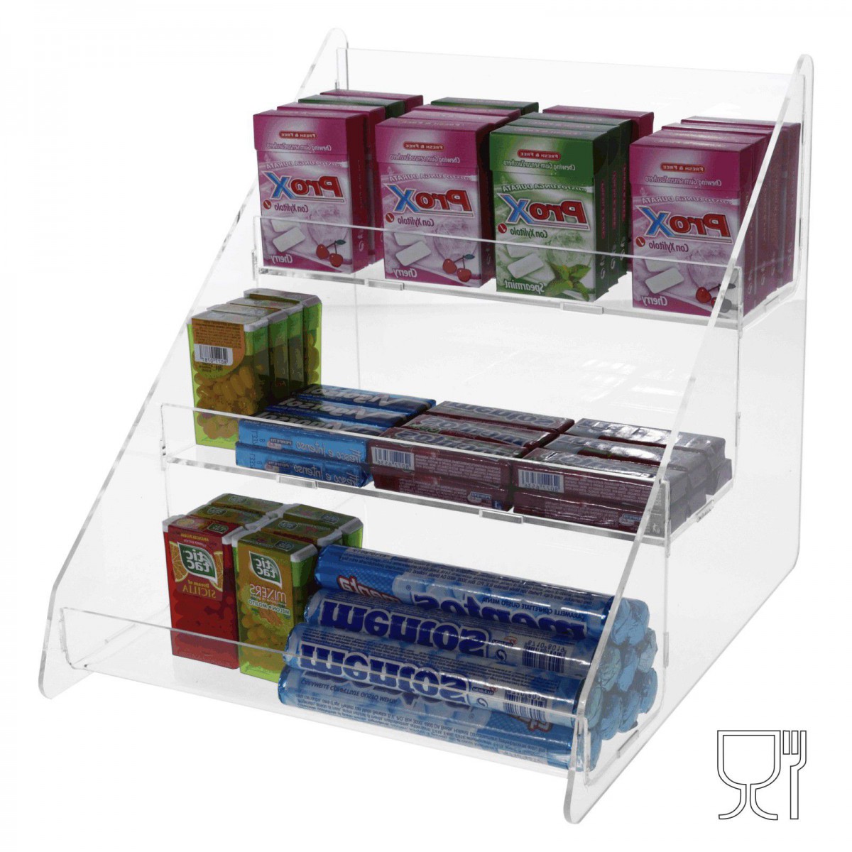 Porta caramelle  da banco in plexiglass trasparente - Larghezza 26 Cm.