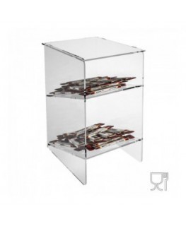 E-224 - Porta caramelle in plexiglass trasparente con Ripiano Inclinato