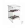 Transparante plexiglas snoephouder met schuine plank