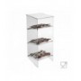 Transparante plexiglas snoephouder met schuine plank