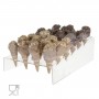 Présentoir cornets à glace de comptoir plexi transparent