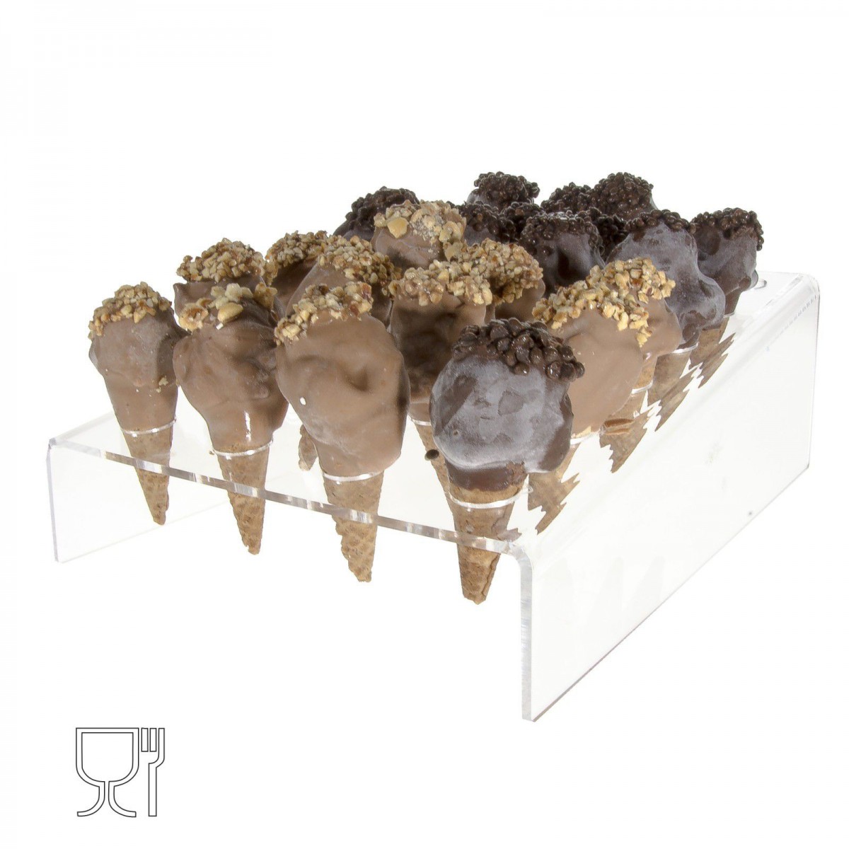 E-238 - Porta coni mignon da banco in plexiglass trasparente