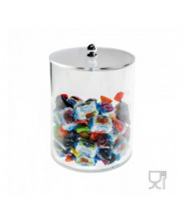 E-262 - Espositore multiuso in plexiglass trasparente Con coperchio - Diametro 20 cm.