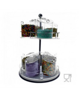 E-311 EPG - Porta graniglie girevole in plexiglass trasparente a 9 contenitori