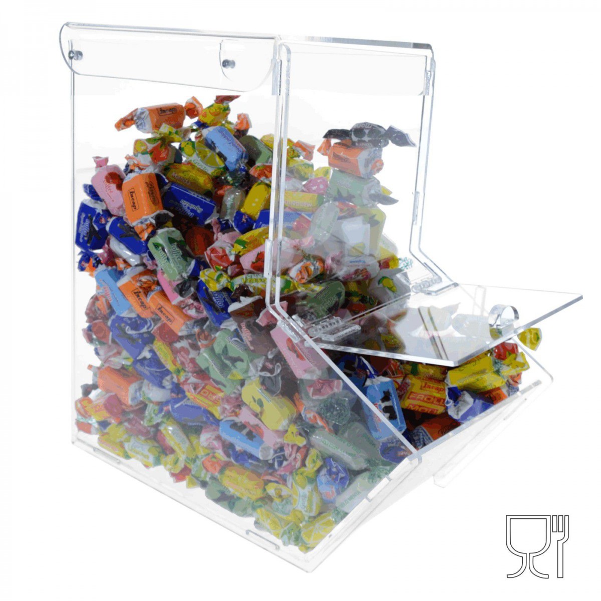 E-312 - Espositore silos per caramelle in plexiglass trasparente